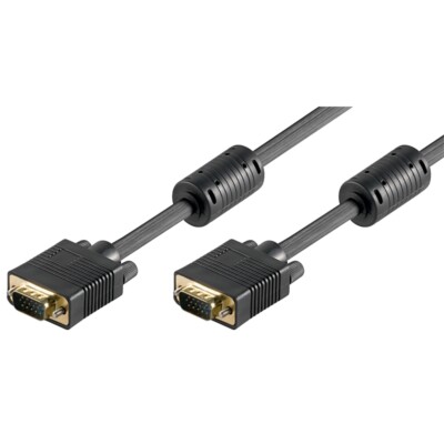 Monitorkabel VGA-/SVGA-Kabel ST/ST 30m+Ferrit schwarz