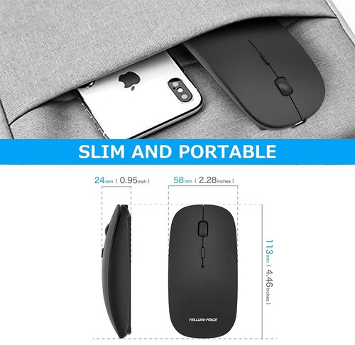 For Apple Macbook Pro/Air 2022 Wireless Ultra thin USB-C Type C +2.4G Mouse Mice - Picture 9 of 12