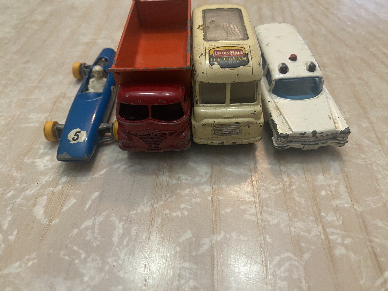 Vintage Matchbox Cars, by Lesney, Group of 4, Used/Played Condition, ~1966