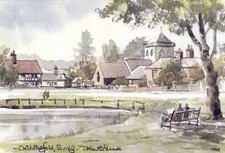 Beautifu; Print of Chiddingfold village, Surrey
