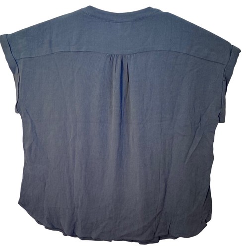 Orvis Womens Size Large Light Blue Short-Sleeve Button-Front Blouse Shirt - Picture 4 of 7