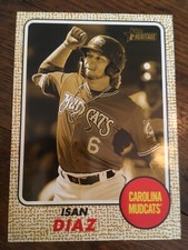 2017 Heritage Minor League Jumbo 5x7 Isan Diaz Mudcats 90 #'d 02/10 Gold