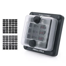 Waterproof 6 Way Fuse Box, Blade Fuse Circuit Block Panel +LED Warning Indicator