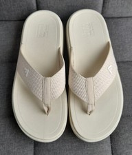 FITFLOP SURFF SIZE 7/41 WHITE/IVORY FABRIC FLIP FLOPS WORN ONCE FREE P&P