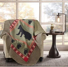 Virah Bella - Bear and Paw - Lightweight Quilted Throw Blanket 50"x60"