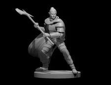 Elf Fallen Paladin Halberd and Armor 28mm Scale DND D&D Tabletop Miniature
