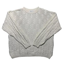 Vintage Mademoiselle Chunky Cable Knit Sweater Fisherman Woman’s XL Made In USA