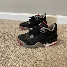 Nike Air Jordan 4 Retro Bred 2019 No Box 408452-060 Red/Blk/Gry - Sz 4.5Y