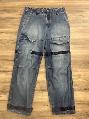 00s マリテフランソワジルボー　gimmick jeans Y2K Marithe Francois Girbaud Wide Leg Vintage Denim Jeans SZ 36m