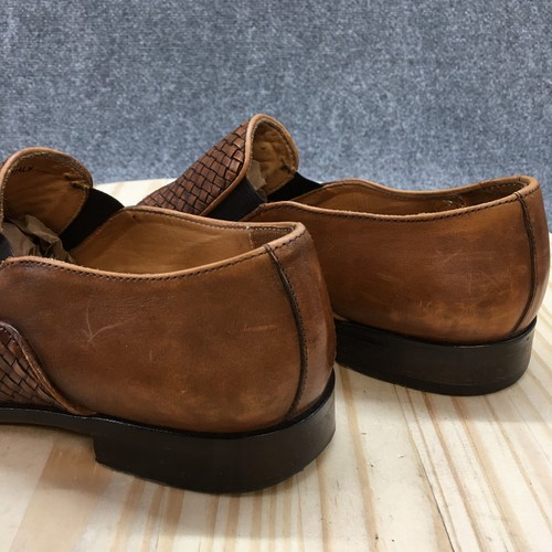 Mercanti Fiorentini Zapatos Para Hombres 8 M Mocasines Sin Cordones Cuero Marrón Hecho en Italia - Imagen 8 de 20