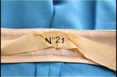 👉 $795 No.21 Azul Recortado Contraste Pantalones Pantalones Mujer ~ 40 M3020 - Imagen 10 de 12