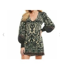 Free People Music & Lyrics Sweater Puff Long Sleeve Mini Dress Small