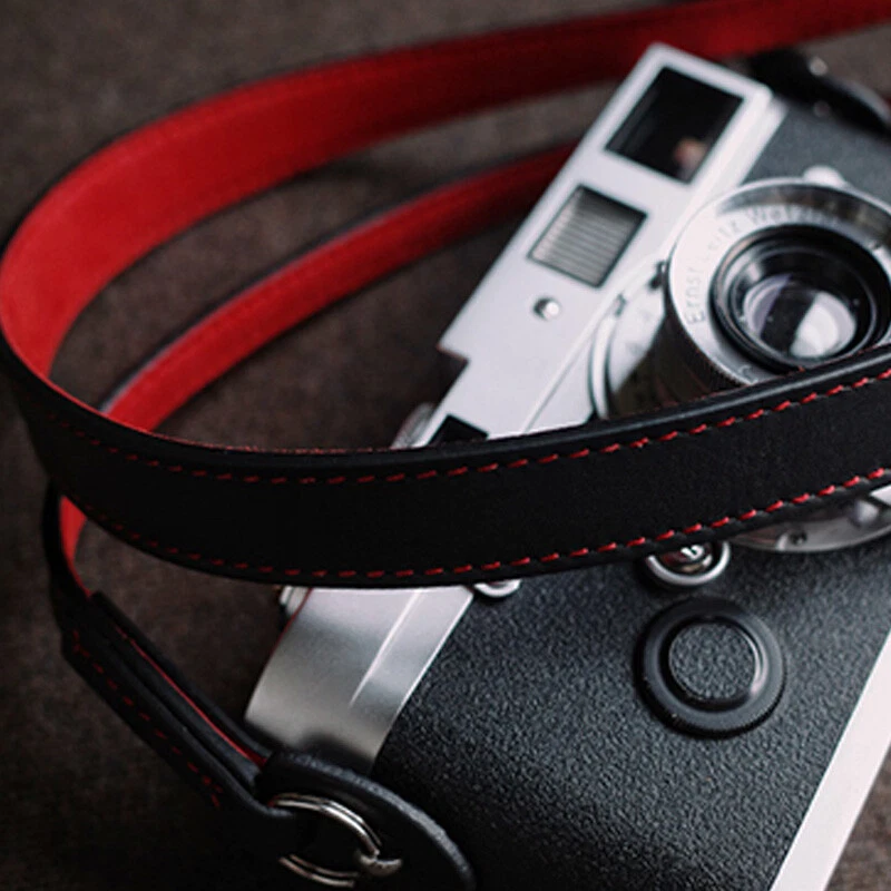 Hole Type Genuine Leather Camera Strap Leica M3 M6 M9 M10 Fuji Sony Nikon Wine - Image 2 of 4