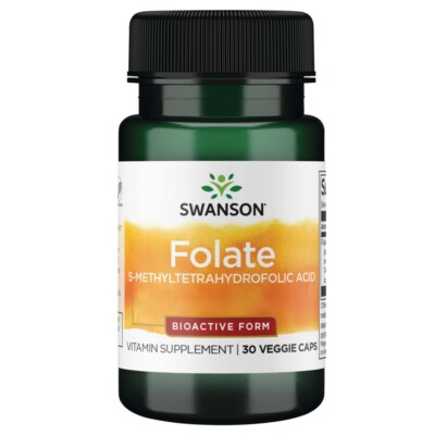 Swanson, Folate 5-Methyltetrahydrofolic Acid, 400mcg, 30 Kapseln - Blitzversand
