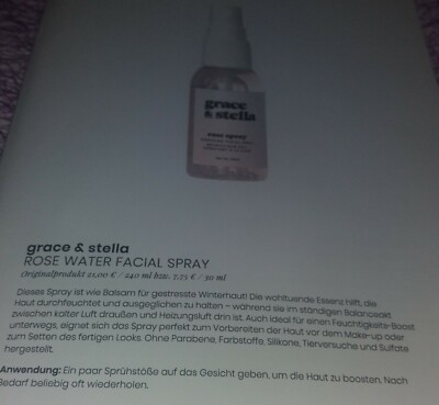 GRACE & STELLA ROSE WATER FACIAL GESICHTSSPRAY -NEU- 30ml.