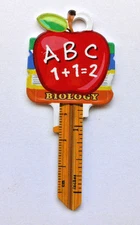  (1)  Teacher Apple ABC  Blanks House KWIKSET lock  Key Blank   KW1,KW10,KW11  