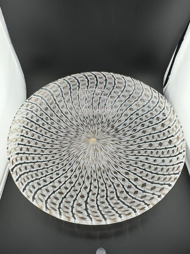 Vintage Murano Venetian Fillligrana Fratelli Toso Centerpiece Bowl W/ Label - 第 1/7 張圖片