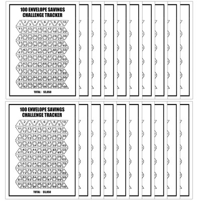 20 Pcs 100 Envelopes Money Saving Challenge Tracker Low Income Budget 100 Env...