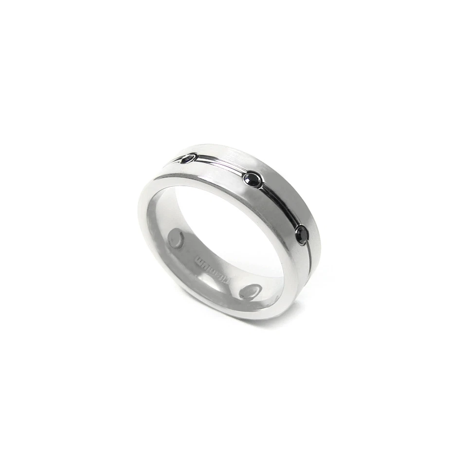 Banda de anillo de circonita negra magnética de titanio Accents Kingdom de 8 mm para hombre Foto 2 de 3