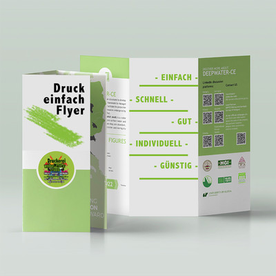 Flyer drucken Handzettel Werbezettel Folder farbig bedrucken falzen DIN