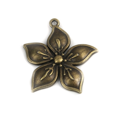 Blume Blüte bronze Anhänger 35x30mm 3 Stück C164