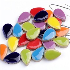 1.1lb Raindrops Ceramics Mosaic Tiles for DIY Crafts Home Decoration, 0.47"x ...