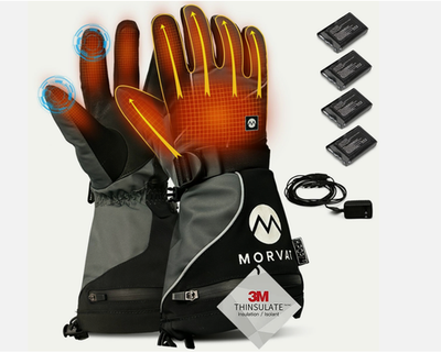 #ad Morvat 16 Hour Charge Men Women Rechargeable Battery Electric Heated Gloves $49.99