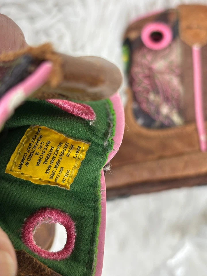 Botas de berço John Deere infantil feminino Johnny Popper camuflagem ocidental tamanho 3M W41239 - Imagem 4 de 4