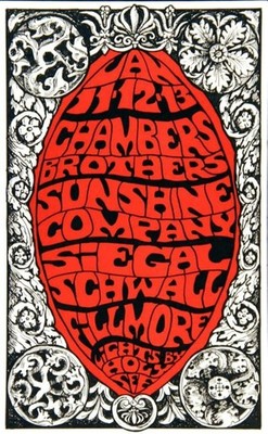Chambers Brothers Sunshine Company Siegal Schwall Fillmore Poster 24x36