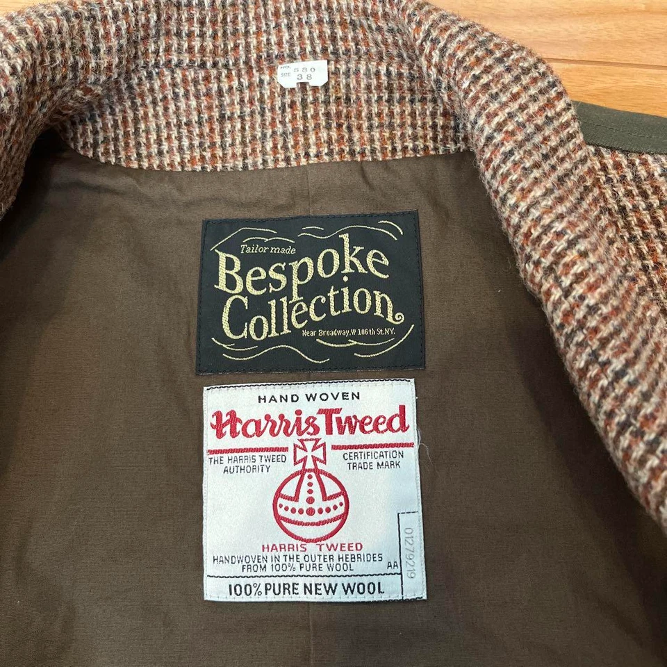 Harris Tweed Men's Brown Pure Wool Check Vest Size M Gift From Japan - Image 3 of 4