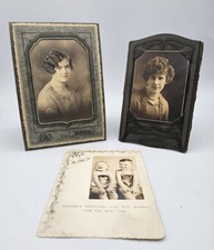 Antique Early 1900s Cabinet Card Photographs Set Of 3 Women Children