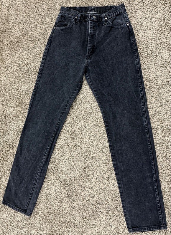Vintage Wrangler Jeans Women’s Size 9 x 34 Black High Waist Western Dark 90s
