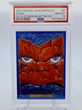 2024 Marvel Masterpieces ’92 Platinum Blue Traxx Thing #91 PSA 10 POP 2