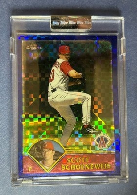 2003 Topps Chrome -  Uncirculated X-Fractor #296 Scott Schoeneweis # d 53 /57