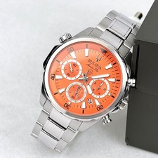 Bulova 96B395 Men's Marine Star Chronograph Quartz Orange Dial Stainless Watch