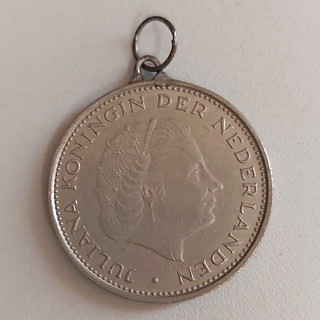 Niederlande 1927 2½ Gulden Juliana Münze Anhänger/Öse