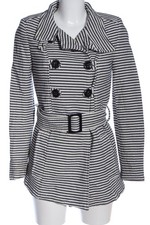 ZARA Kurzmantel Damen Mantel Gr. DE 36 dunkelblau-weiß Casual-Look