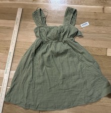 Old Navy Green Short-Sleeve Cutout Bow Mini Babydoll Swing Dress XS PETITE