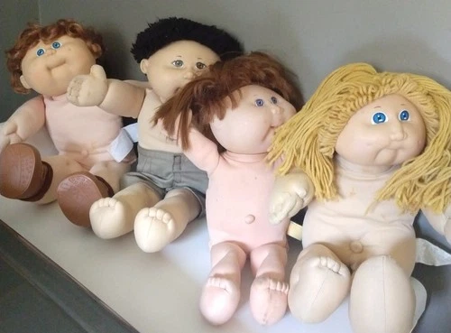 Lot/4 CABBAGE PATCH KIDS DOLLS 1/Shorts+/pr Shoes+Socks Orig+1/talking Untested