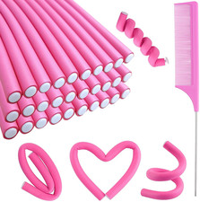 30PCS 9.45" Flexi Rods Curlers Set for Short and Long Hair, No Heat Foam Rollers