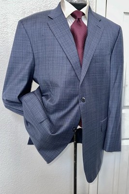 $1895 Current Canali Modern Two Buttons  Men Blue Plaid Jacket Blazer  48 R