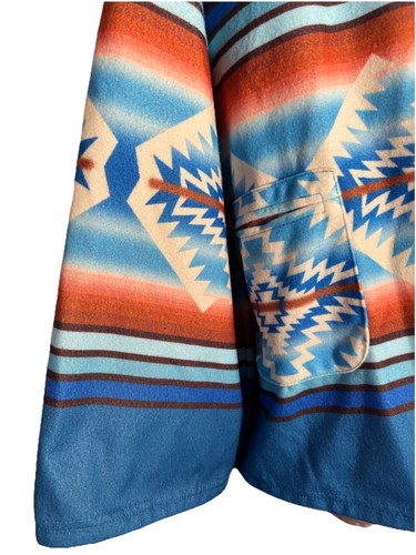 Women’s Hooded Poncho Coat Aztec South Western Fleece Blanket Style 3XL - Picture 4 of 19