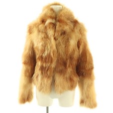 DEAR PRINCESS REAL FOX FUR COAT JACKET FULLY LINED BEIGE SIZE M FROM JAPAN