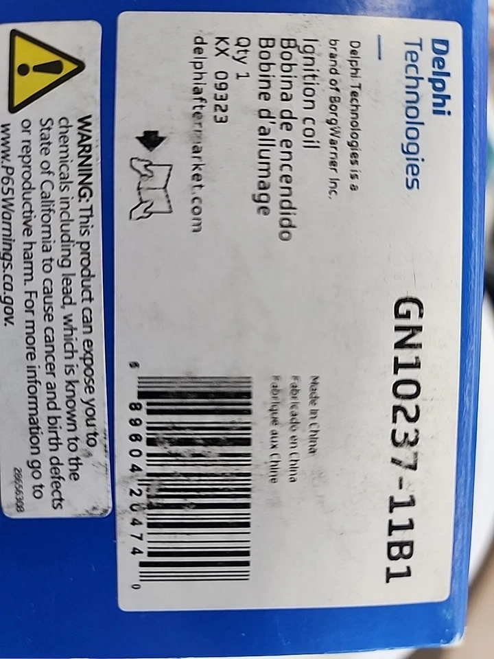 Bobina de encendido Delphi GN10237 Ford Lincoln Mazda Mercury Edge Explorer 2007-2017 Foto 2 de 4