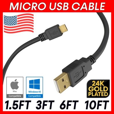 Micro USB Cable USB 2.0 Fast Sync Charging Cord for Samsung Kindle Xbox PS4 Lot