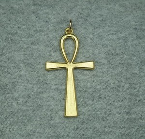 Authentic Large Gold Plated Ankh Pendant or Earrings Gold Plated 56mm 2.2"tall
