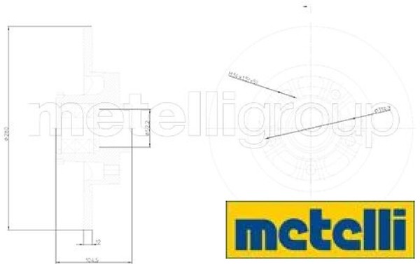 2X Bremsscheibe Metelli 23-1798 2 Bremsscheiben Hinterachse Hinten-image