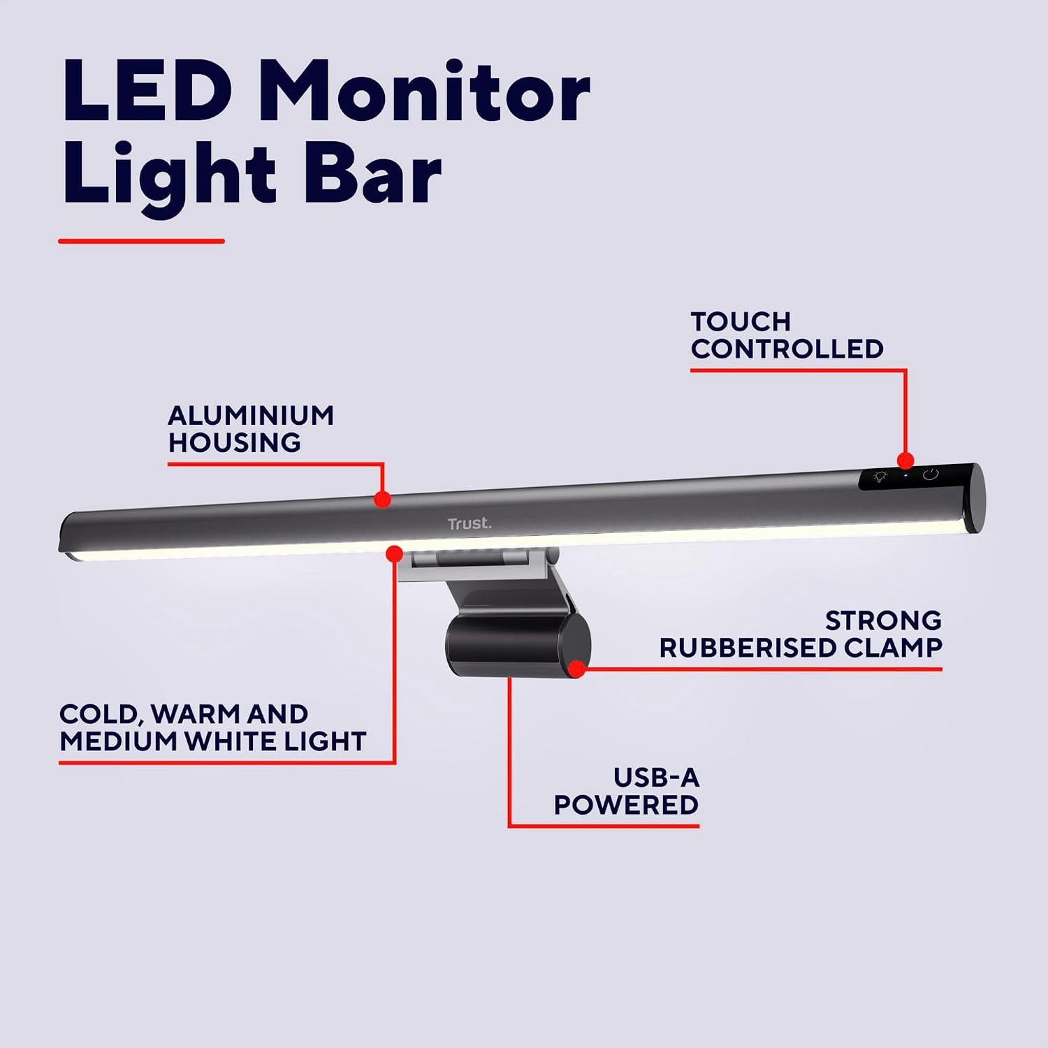 Shyne Lampada Monitor PC LED 42Cm, Anti-Luce Blu E Anti-Riflesso foto 2