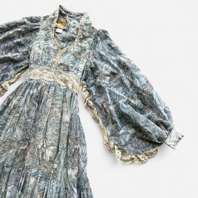 Vintage 70s Gunne Sax Jessica McClintock Fairy Print Angel Sleeve Maxi Size 7 | eBay Vintage 70s Gunne Sax Jessica McClintock Fairy Print Angel Sleeve Maxi Size 7 | eBay
