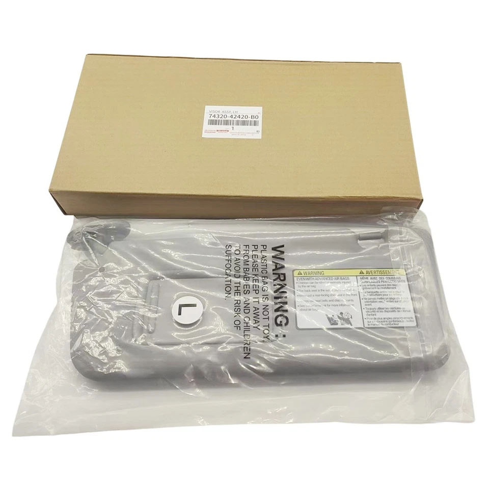 Genuine OEM Toyota 74320-42420-B0 Gray Driver Sunvisor Shade RAV4 2004-2005 Foto 2 de 4